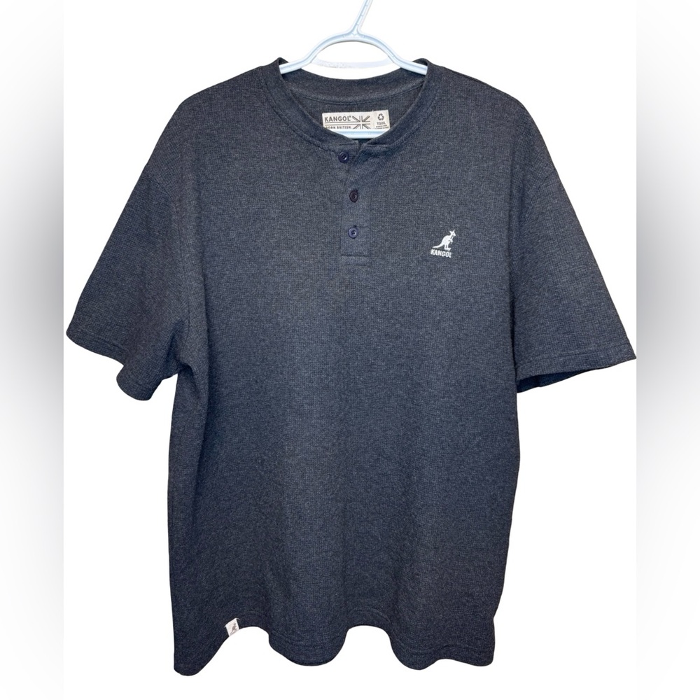 Kangol Men's Charcoal Button Down T-Shirt